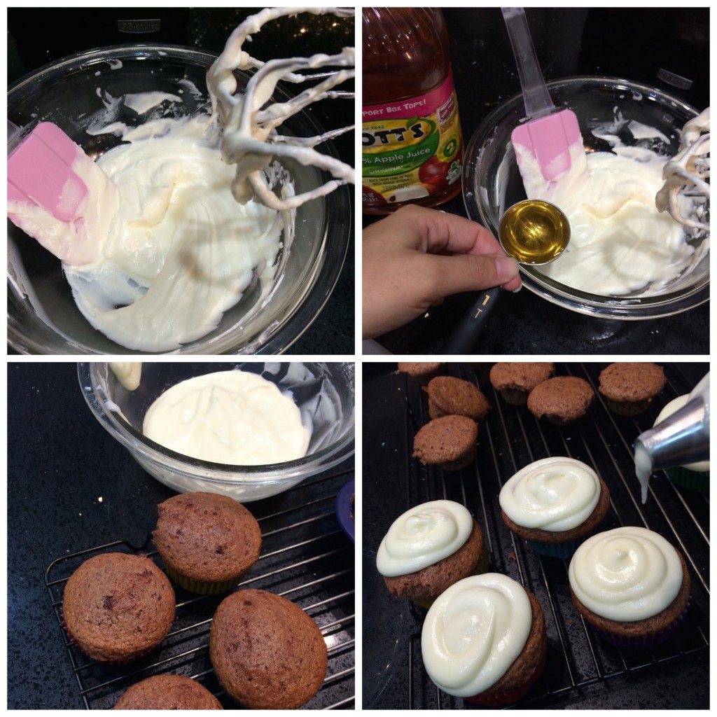 This amazing apple chocolate spiced cupcakes are topped with homemade cider frosting and delicious m&m's. The perfect kid-friendly dessert for fall!