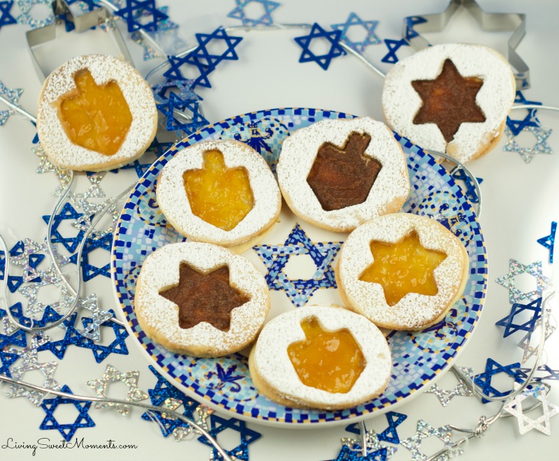 This Hanukkah Jelly Cookie Recipe is so east to make! From start to finish it only takes about 30 minutes. You can fill these up with any filling you'd like