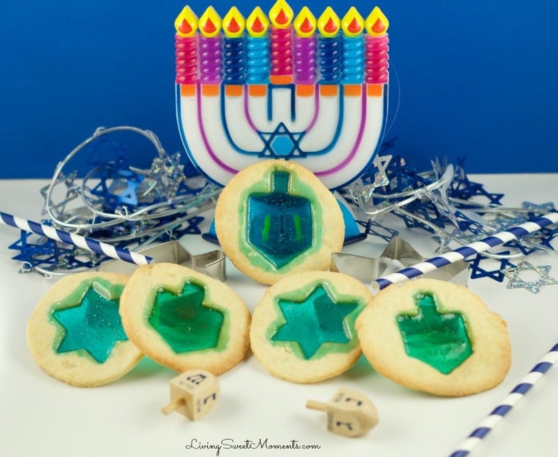 Delicious Hanukkah stained glass cookies. So easy to make and fun with kids! Create this delicious effect in few easy steps. Sweet, crumbly and oh so yummy.