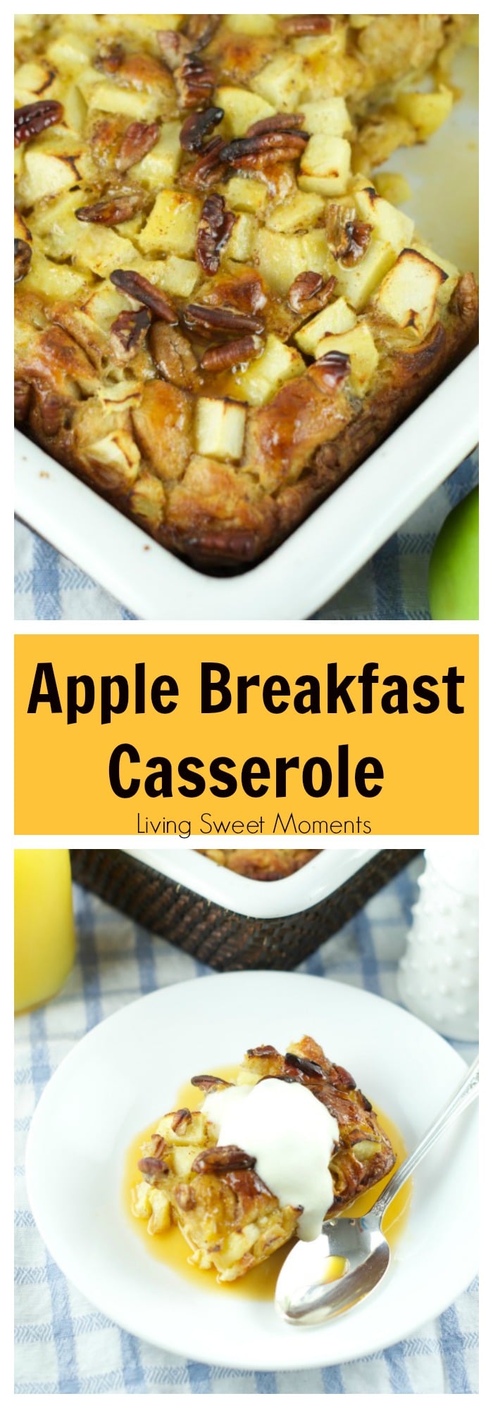 This delicious Cinnamon Apple bake with Orange Maple Glaze recipe is made with refrigerated cinnamon rolls. The perfect easy breakfast or brunch idea!