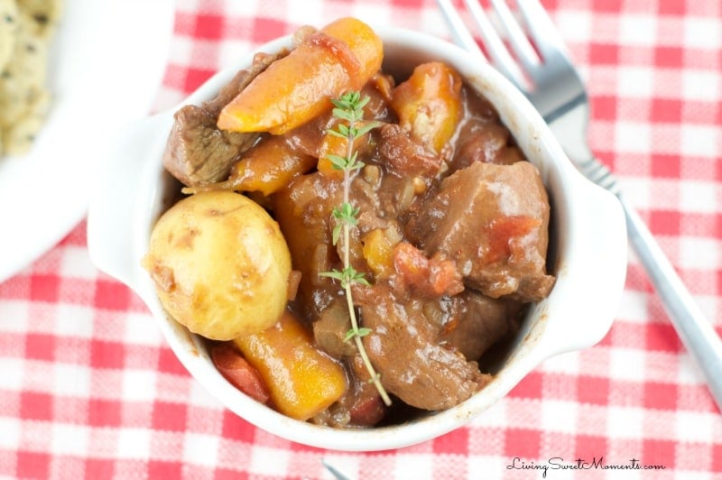 This easy to make Slow Cooker Smokey Beef Stew Recipe has a deep complex taste. The beef melts in your mouth! This is the ultimate comfort food.