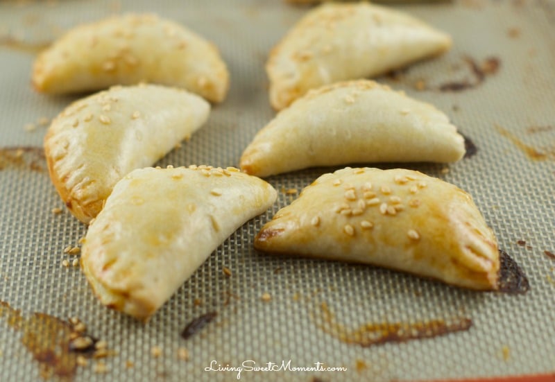 cheese bourekas recipe - So easy to make and delicious. The dough puffs up and becomes extra flaky with a smooth cheese filling that's amazing. Perfect appetizers for entertaining.