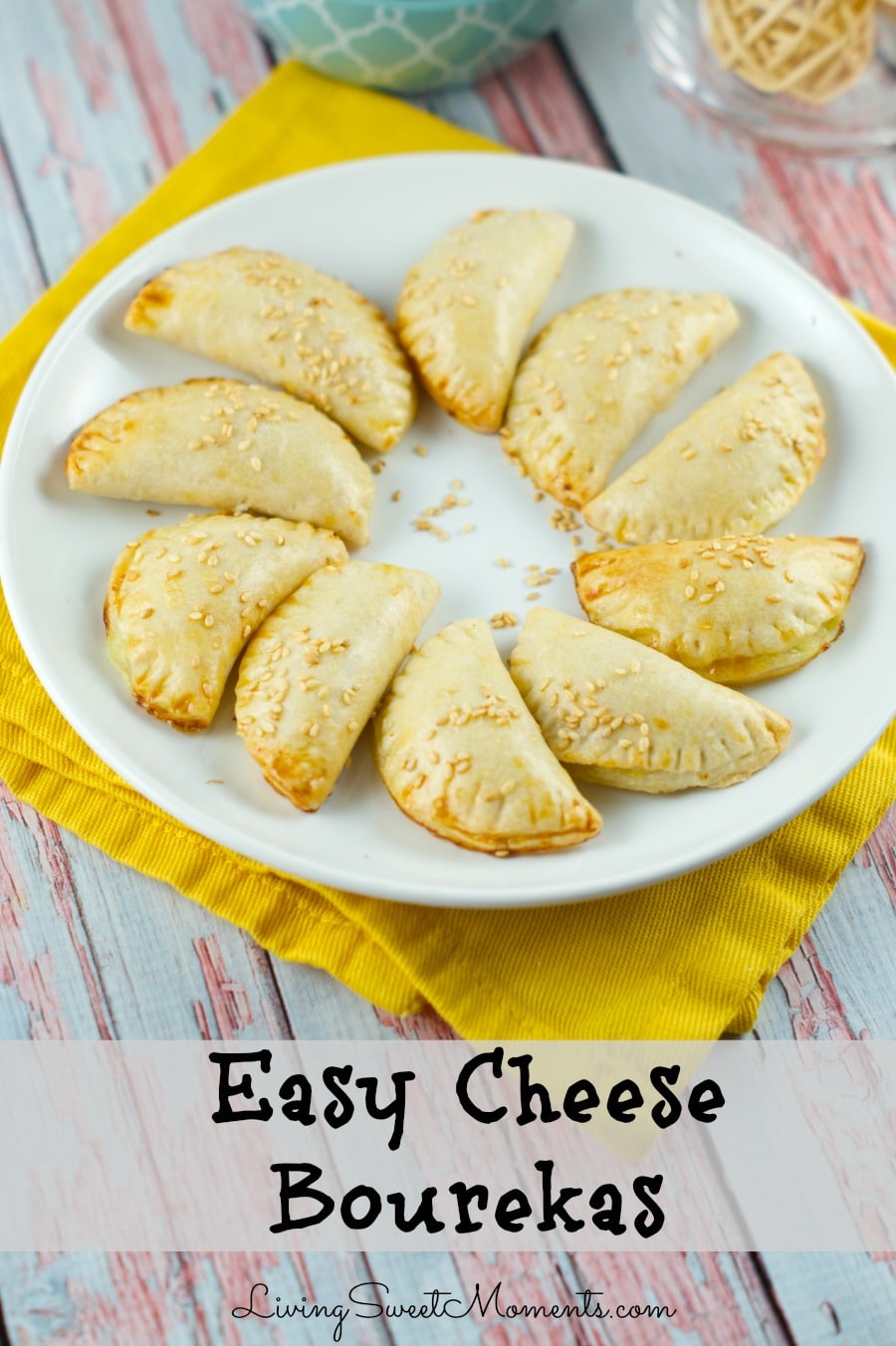 cheese bourekas recipe - So easy to make and delicious. The dough puffs up and becomes extra flaky with a smooth cheese filling that's amazing. Perfect appetizers for entertaining.