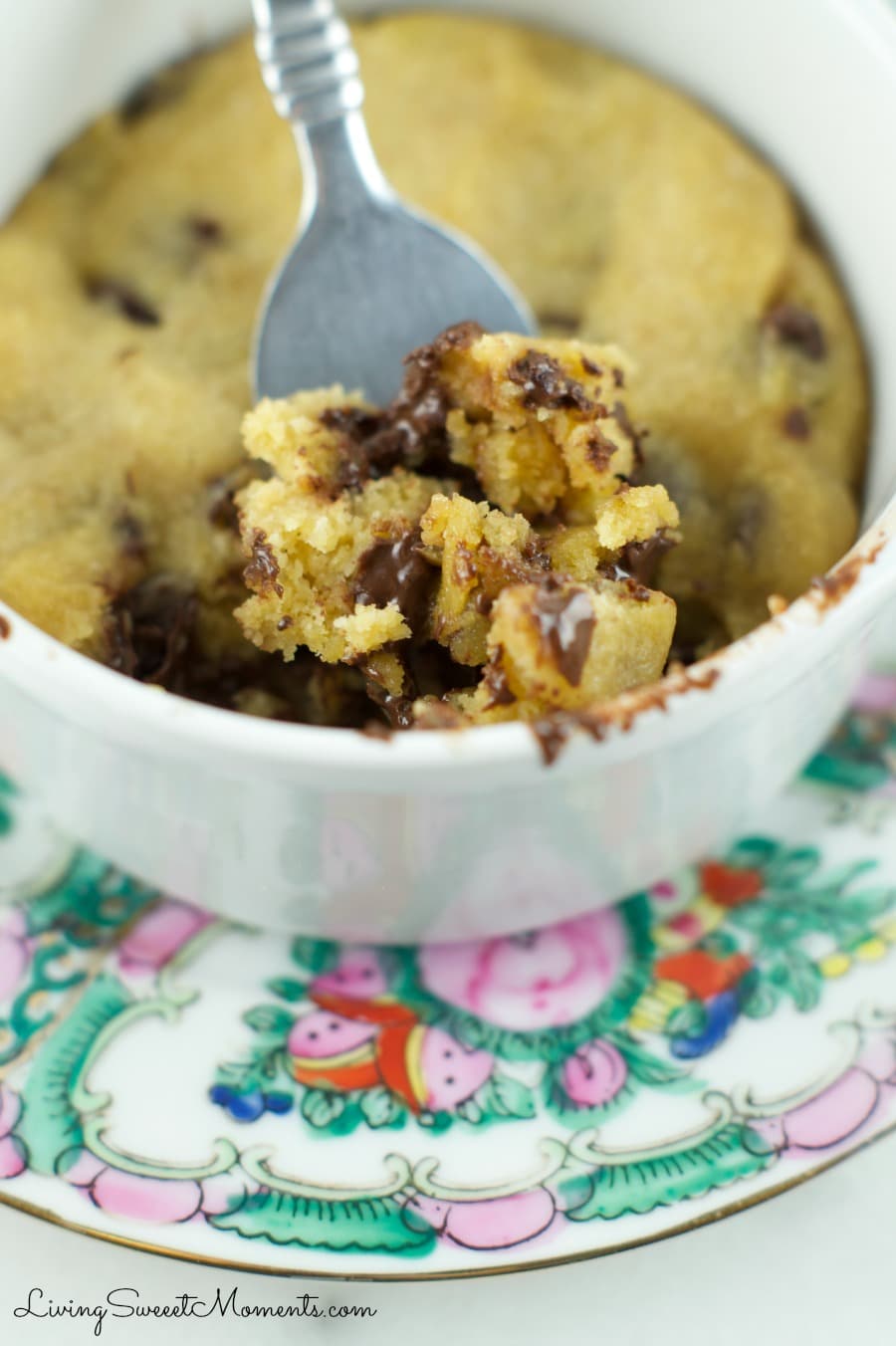 Chocolate Chip Cookies in a mug - Just 45 seconds is all it takes in the microwave to make this fudgy cookie that will just melt in your mouth. The best mug recipe ever!