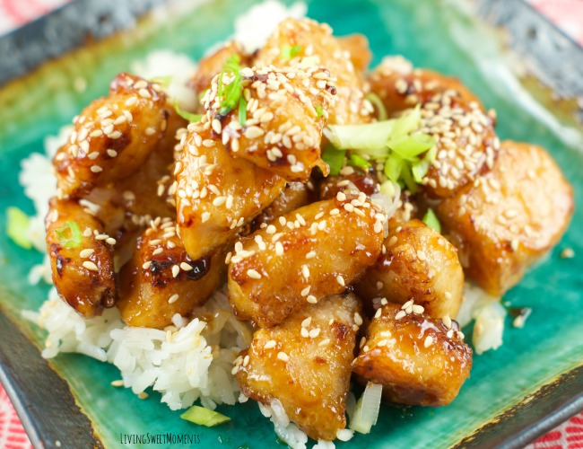 Baked Honey Sesame Chicken - Skip the Chinese take-out and try this easy homemade version instead. It tastes even better than your favorite restaurant dish