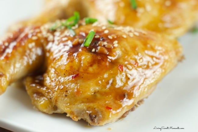 Chicken with Orange Plum Sauce - Roasted chicken glazed with sweet and sour orange plum sauce for a quick weeknight dinner idea. Easy to make and delicious.