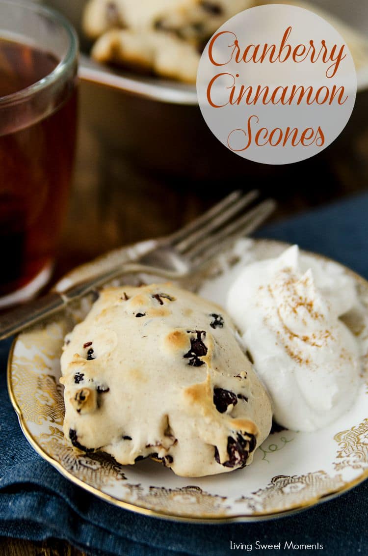 Cranberry Cinnamon Scones - these tender melt in your mouth scones are super easy to make and delicious! Perfect for breakfast, brunch or with tea! Yummy