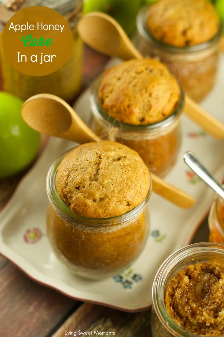 Apple Honey Cake In A Jar: celebrate rosh hashanah with these delicious & moist apple honey cakes in a jar. Give them out as gifts or serve them for dessert