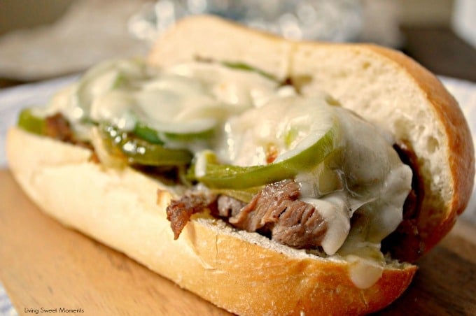 Easy Philly Cheese Steak Sandwich Recipe - this easy weeknight dinner idea is made in no time and has so much flavor! Enjoy authentic flavor in one bite. 