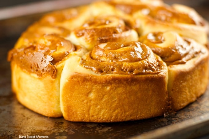 Dulce De Leche Cinnamon Rolls - these homemade cinnamon rolls are made from scratch and filled with delicious dulce de leche. Perfect for brunch or dessert. 