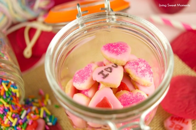 These delicious mini valentine's cookies are made from scratch and topped with a sweet glaze. The perfect DIY valentine's gift idea for kids and adults. 