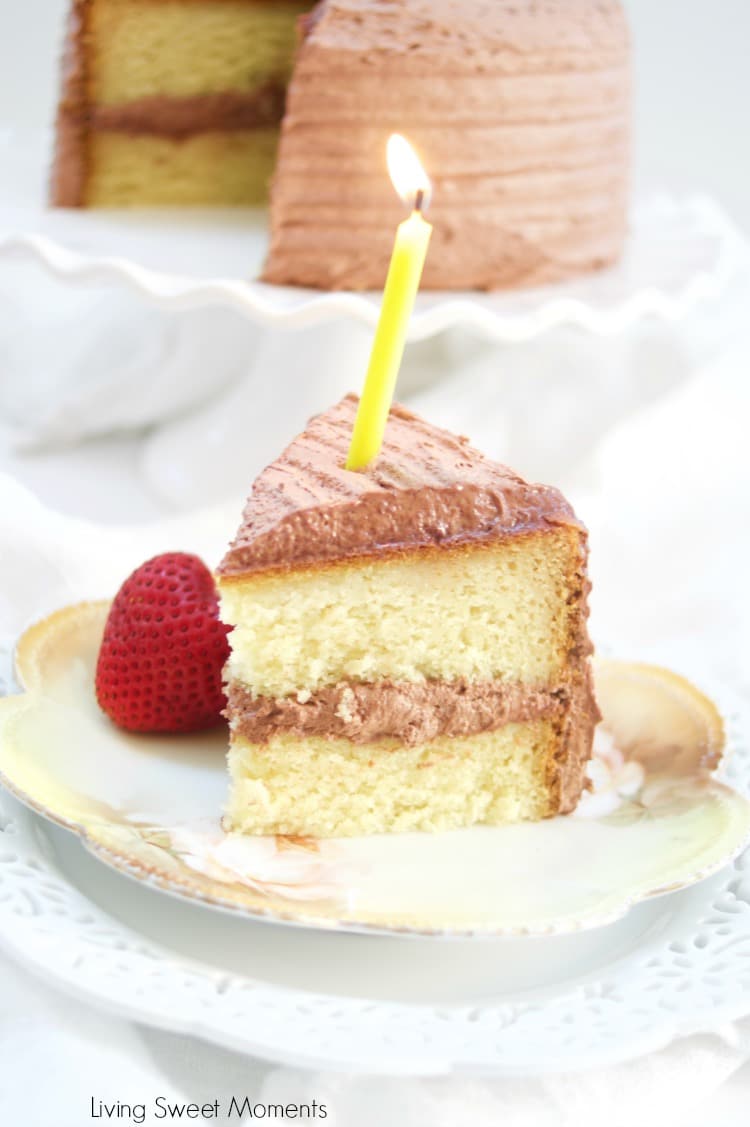 This delicious Diabetic Birthday Cake Recipe has a sugar free vanilla cake with sugar free chocolate frosting. A decadent and tasty dessert for everyone! 