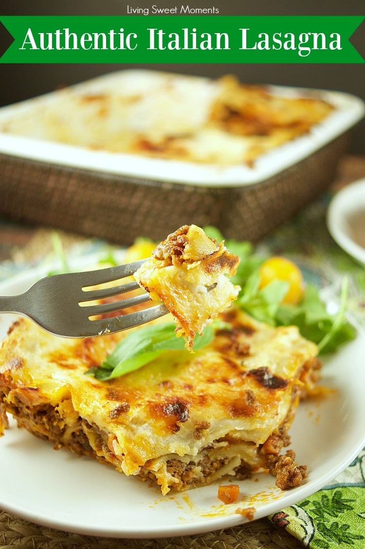 This Authentic Italian Lasagna Recipe made is by layering noodles with bolognese sauce, cheese, and bechamel. Delicious for dinner and celebrations. 