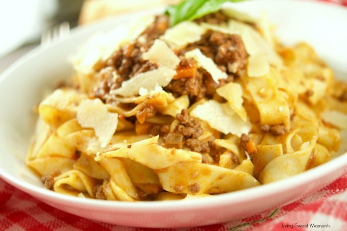 This easy Bolognese Sauce Recipe tastes amazing and is perfect to serve with pasta, lasagna, etc. A truly authentic Italian flavor. Can be frozen too!