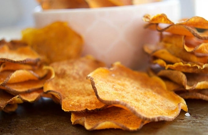 These crunchy Baked Sweet Potato Chips are oven baked to perfection and are great to snack on the go, especially in the lunchbox. It is also an easy recipe. 