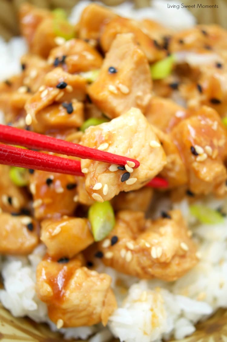 This delicious Asian Sesame Instant Pot Chicken recipe is made in the pressure cooker for only 5 minutes. Perfect for a quick weeknight dinner idea. 