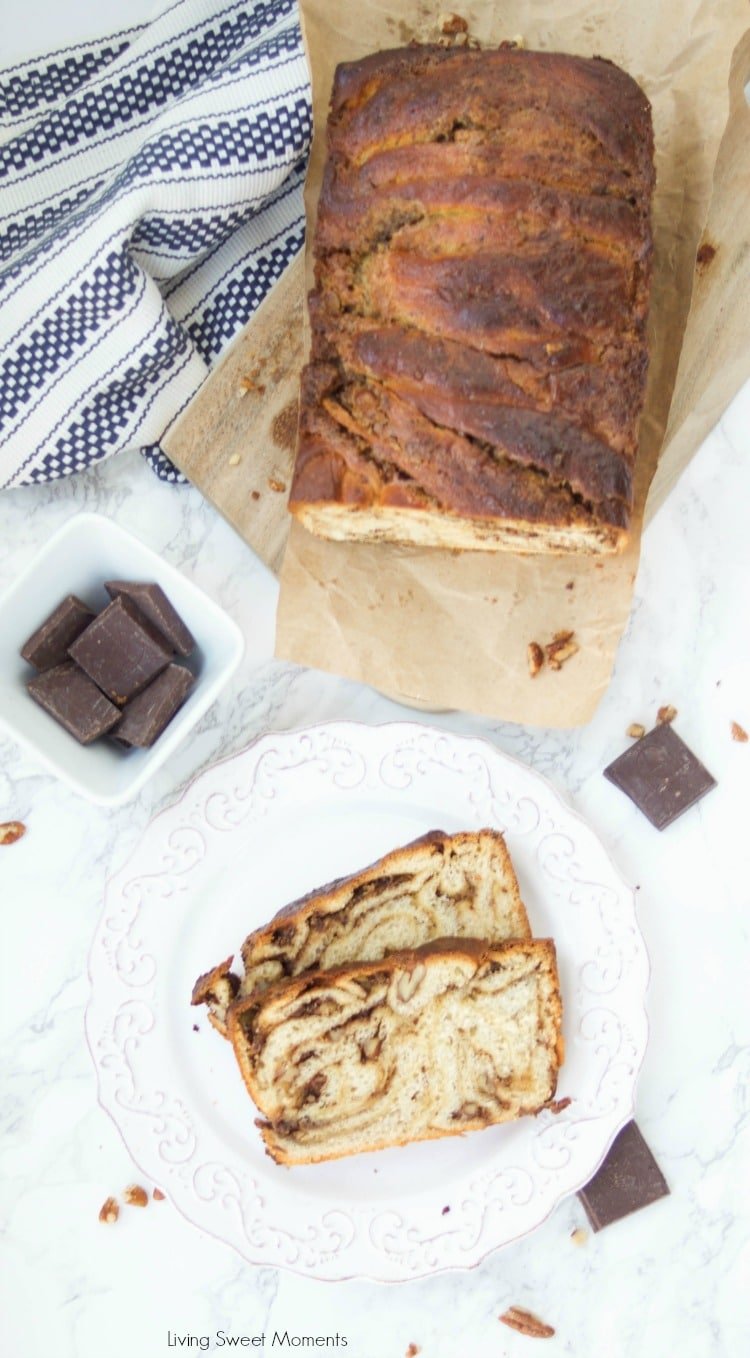This moist butterscotch Chocolate Babka recipe is soft, delicious, and has a crunchy addition of pecans. Enjoy this babka for breakfast, brunch or dessert.