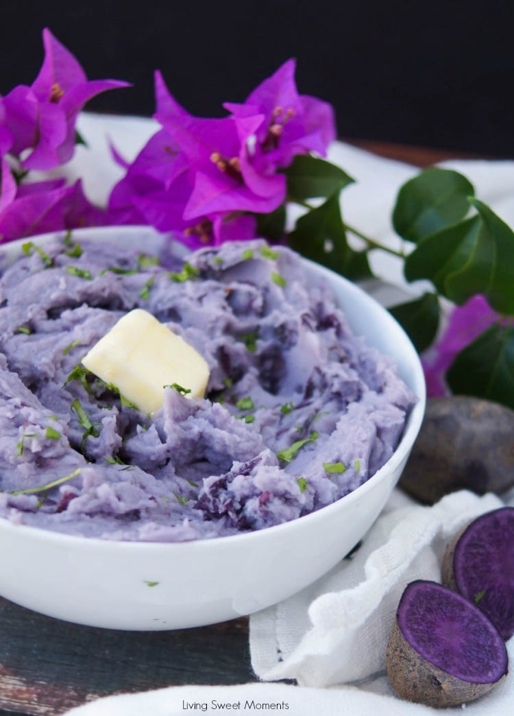 These beautiful blue mashed potatoes feature amazing color with the same texture and taste you enjoy in your favorite potatoes. A cool & unique side dish