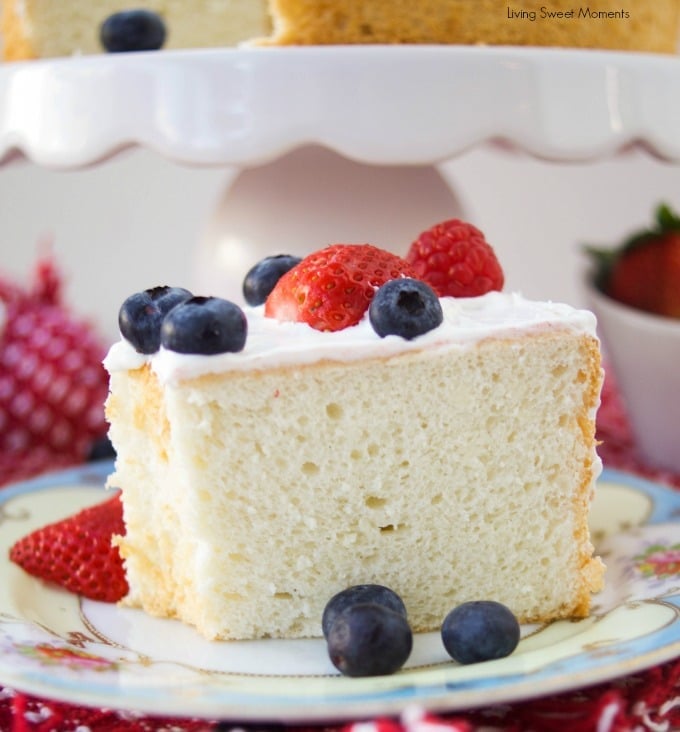 This delicious Sugar Free Angel Food Cake recipe is super easy to make, low carb, and perfect for diabetics. An incredible sugar free dessert.