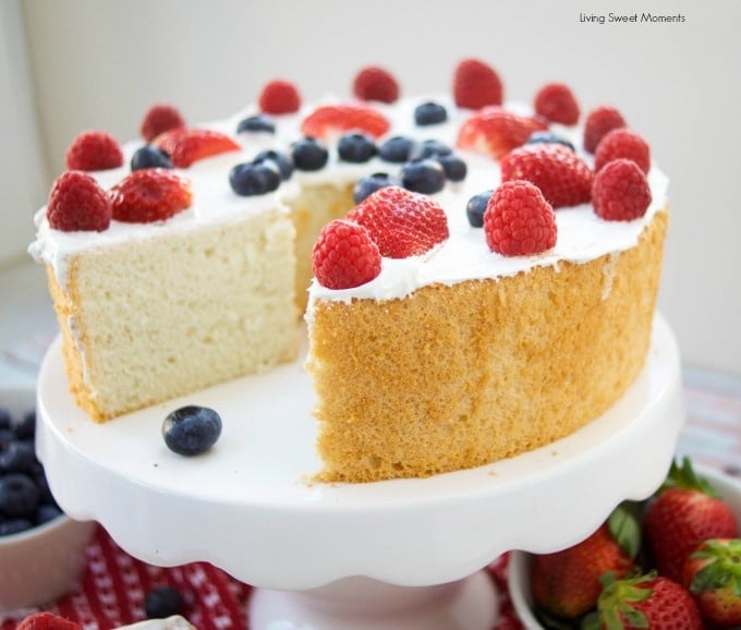 This delicious Sugar Free Angel Food Cake recipe is super easy to make, low carb, and perfect for diabetics. An incredible sugar free dessert.