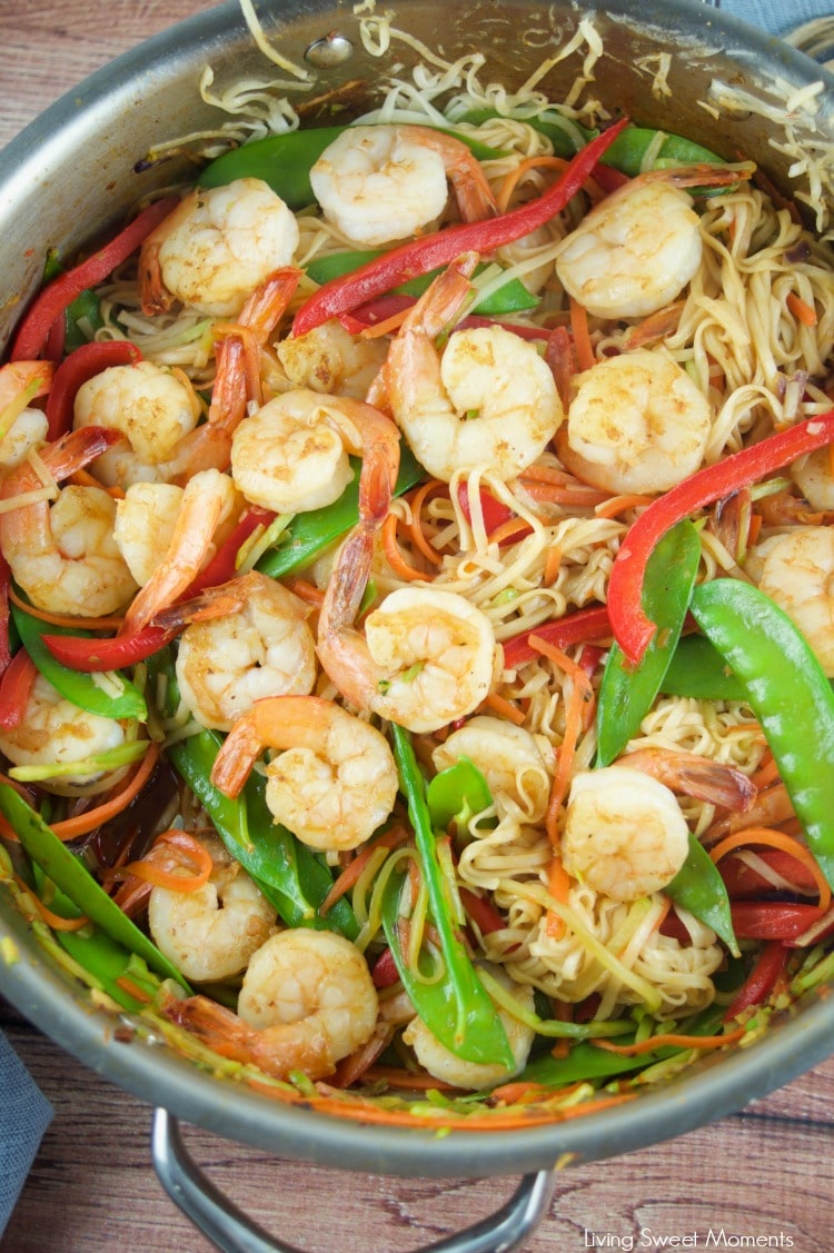 This tasty 15 Minute Shrimp Lo Mein recipe is super easy to make and requires few ingredients. The perfect quick weeknight dinner with an Asian twist.