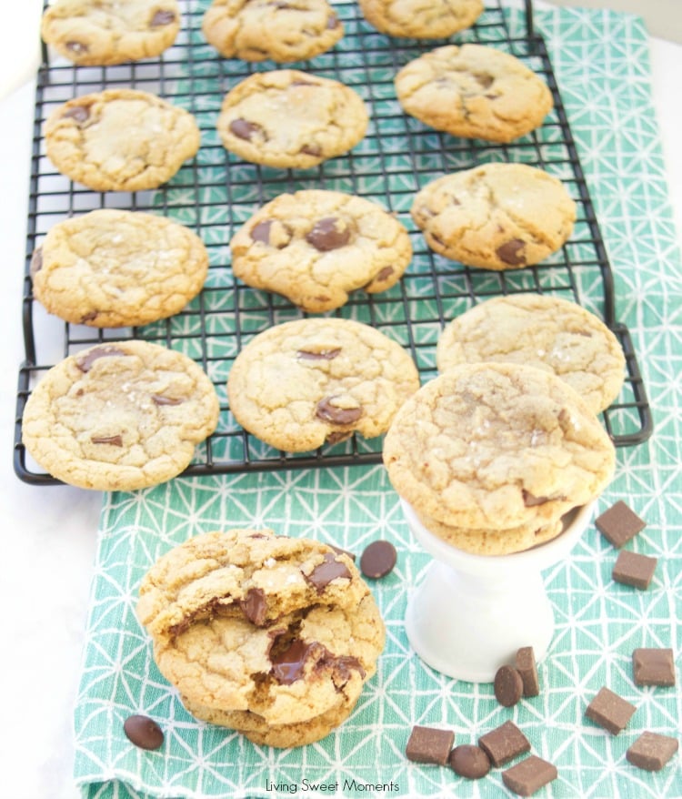 These amazing chewy Brown Butter Chocolate Chip Cookies have tons of butterscotch flavor, chocolate chunks and sea salt on top. The best cookie recipe ever! 4