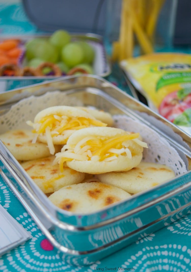 These delicious Gluten free Venezuelan mini arepas are filled with cheese and are perfect for breakfast, the lunchbox and even as an after school snack