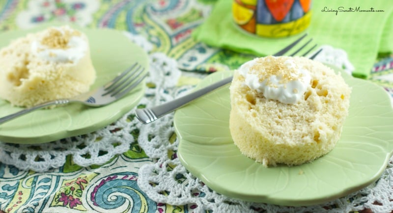 Baileys Irish Cream Mug Cake - moist, flavorful cake that's made in just 2 minutes. You can make it non-alcoholic using the Baileys Coffee Creamer. Perfect for a quick dessert.