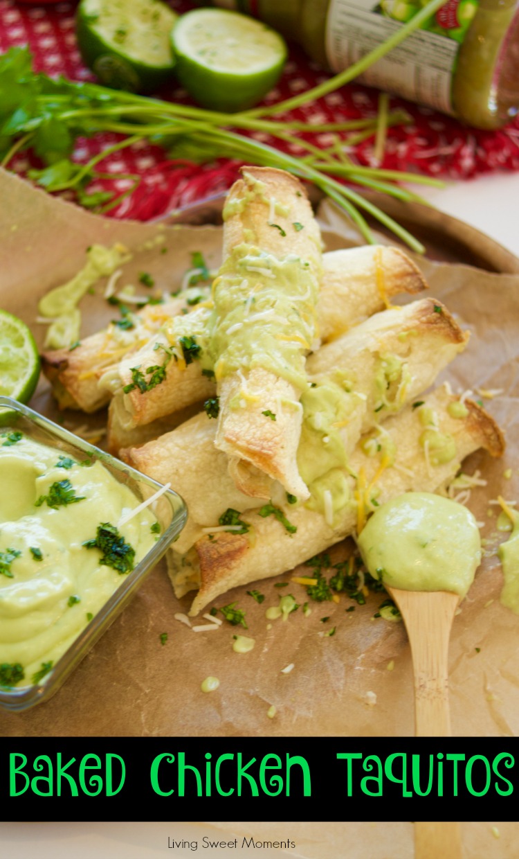 This delicious Baked chicken taquitos recipe is easy to make and yummy. The Chicken is baked with cheese and salsa verde sauce on a crispy tortilla for a quick weeknight dinner idea that the whole family will enjoy!