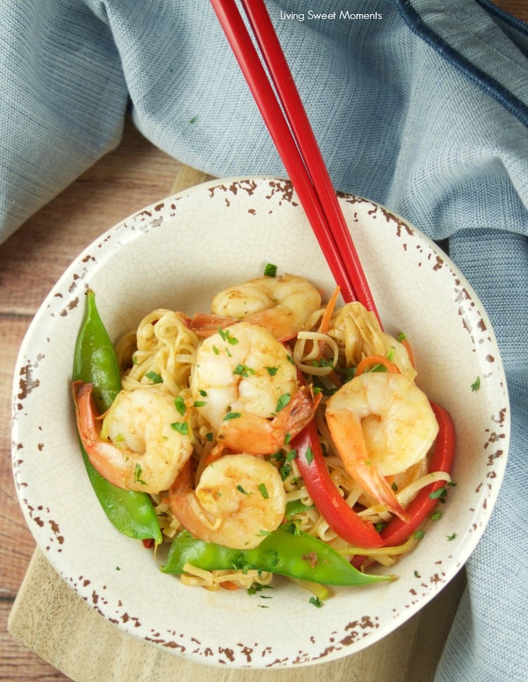 This tasty 15 Minute Shrimp Lo Mein recipe is super easy to make and requires few ingredients. The perfect quick weeknight dinner with an Asian twist.