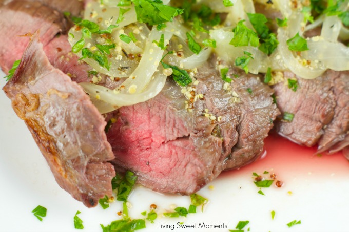 This delicious Flank Steak With Mustard Sauce made in 10 minutes. Easy enough to make on a weeknight and elegant enough to serve with company.