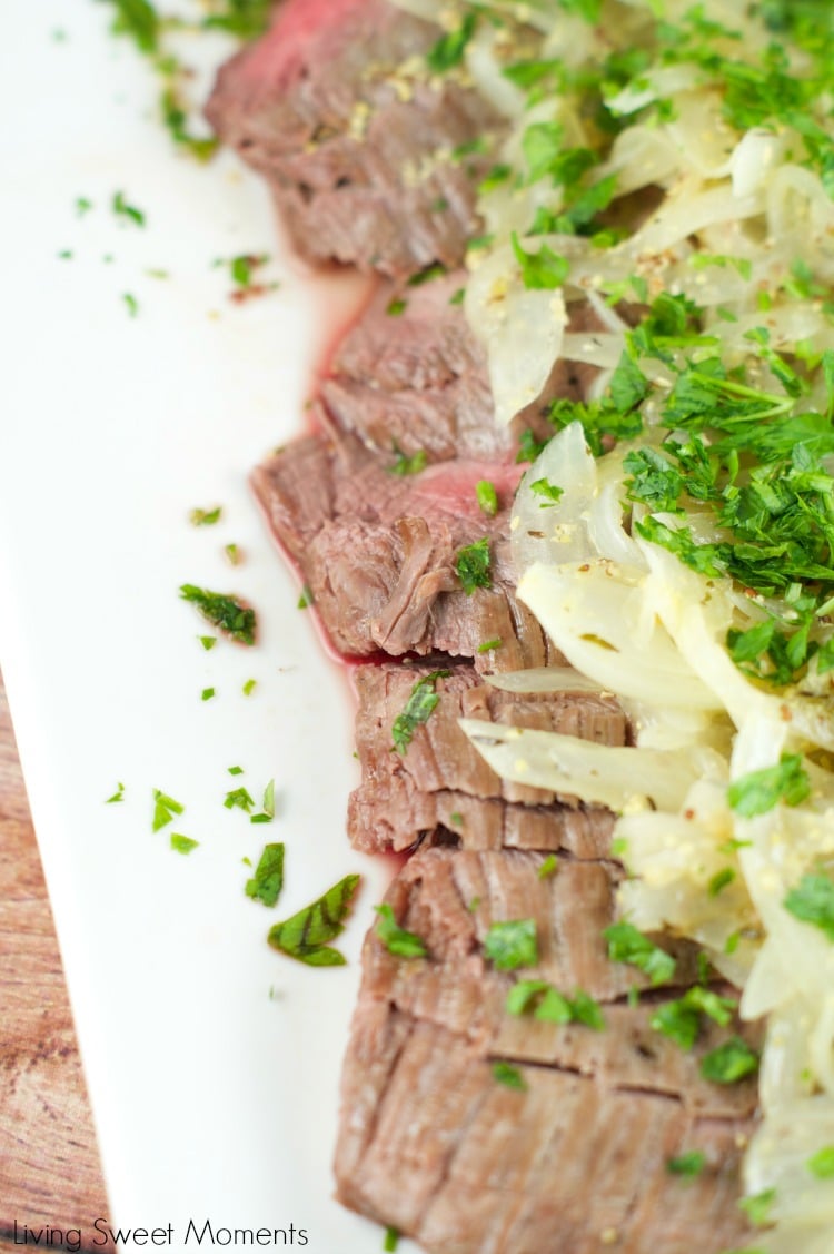 This delicious Flank Steak With Mustard Sauce made in 10 minutes. Easy enough to make on a weeknight and elegant enough to serve with company.