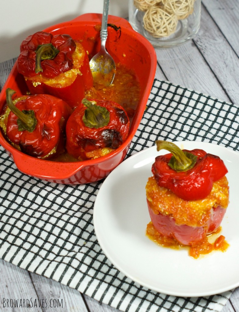 Delicious, low fat and satisfying, these Turkey Quinoa Stuffed Peppers are made with a tomato sauce. Easy to make and kid friendly. Try this recipe!