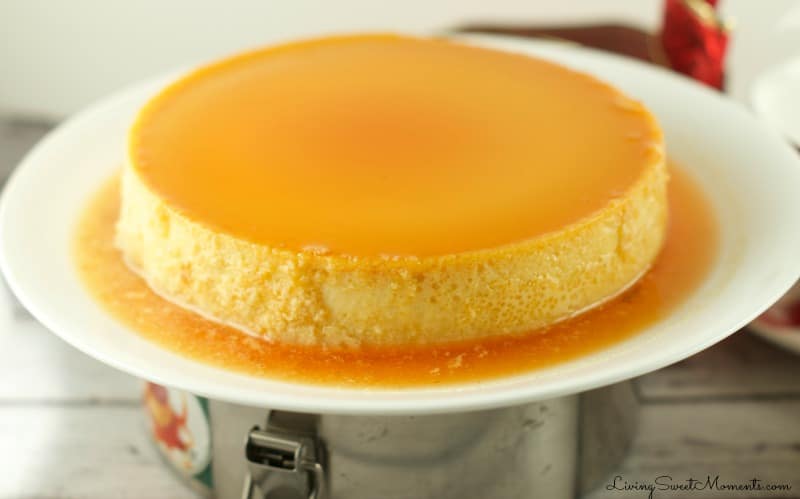 This gluten free Eggnog Flan is super easy to make and is the perfect Holiday dessert to serve at parties and celebrations. 