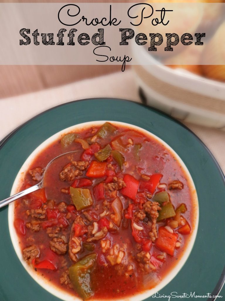 Crock Pot Stuffed Pepper Soup Recipe Living Sweet Moments