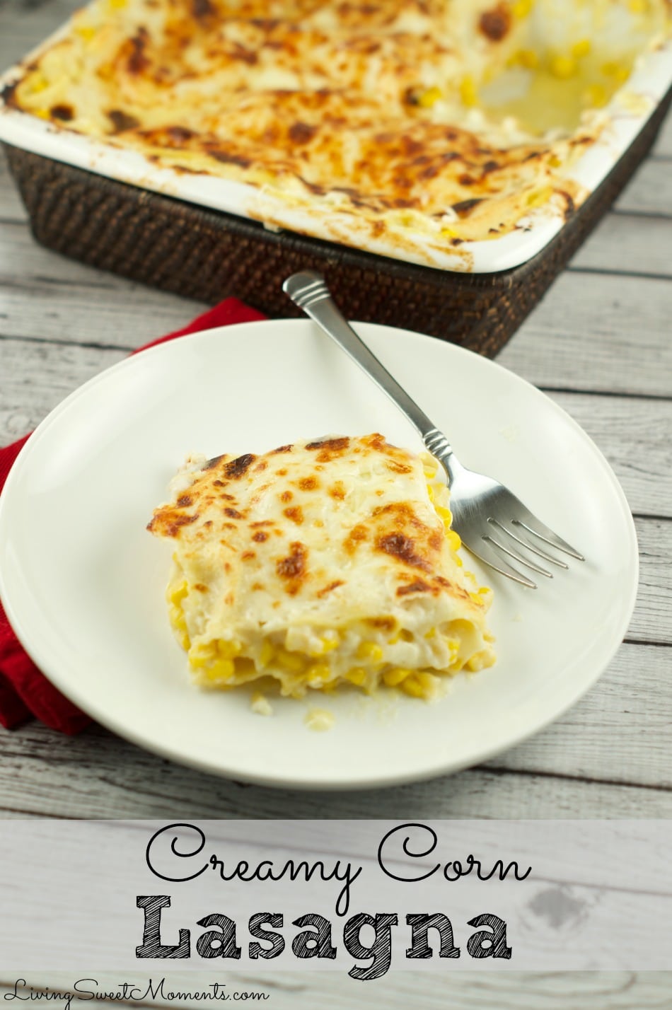This Creamy Corn Lasagna Recipe is very easy to make and definitely a crowd pleaser. Savor layers of bechamel, pasta, cheese and corn. Perfect side dish.
