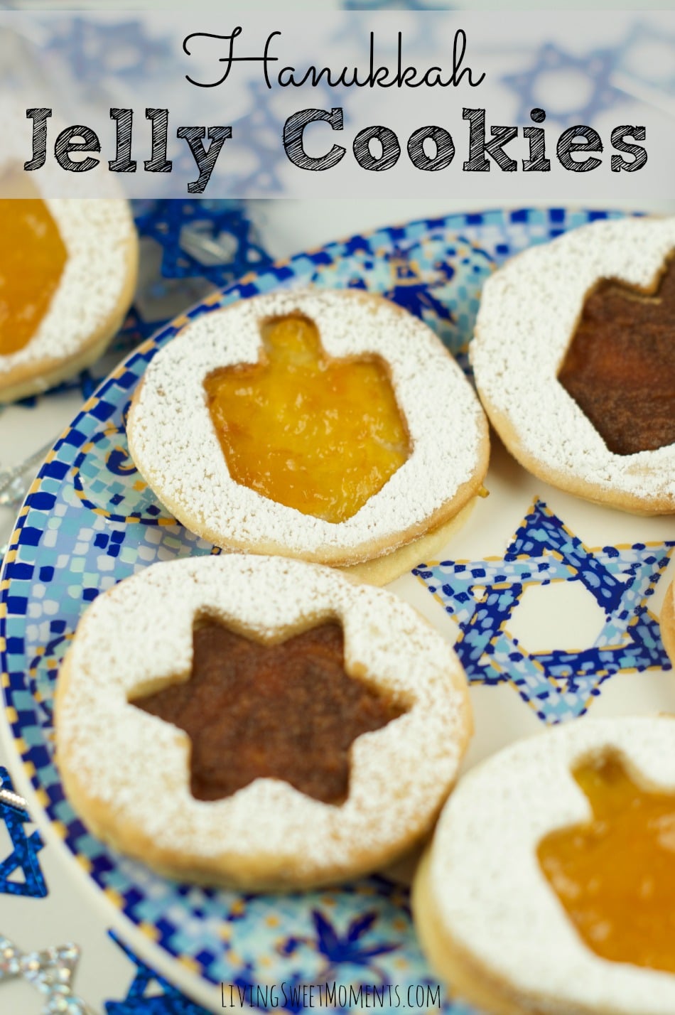 This Hanukkah Jelly Cookie Recipe is so east to make! From start to finish it only takes about 30 minutes. You can fill these up with any filling you'd like
