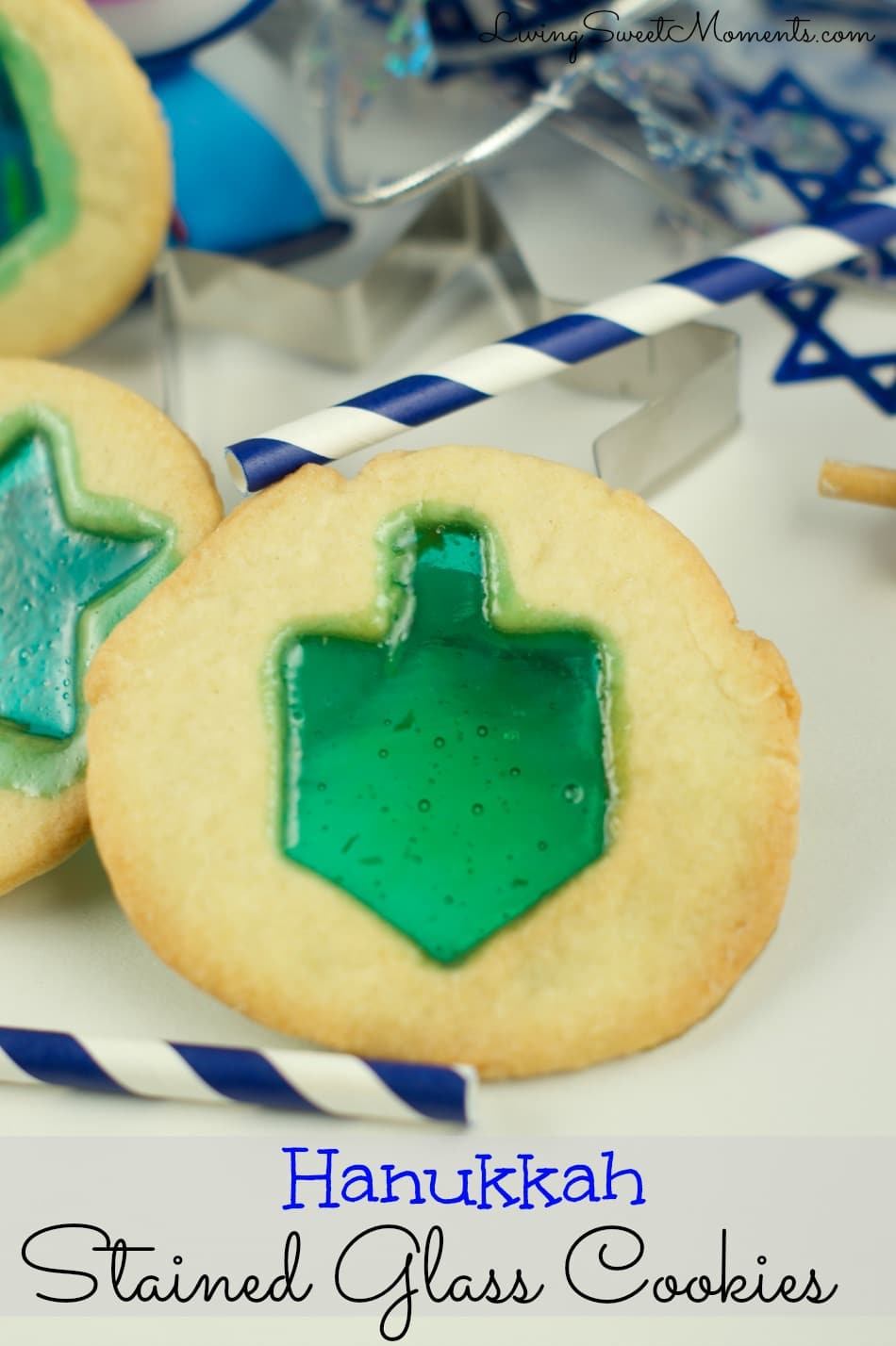 Delicious Hanukkah stained glass cookies. So easy to make and fun with kids! Create this delicious effect in few easy steps. Sweet, crumbly and oh so yummy.