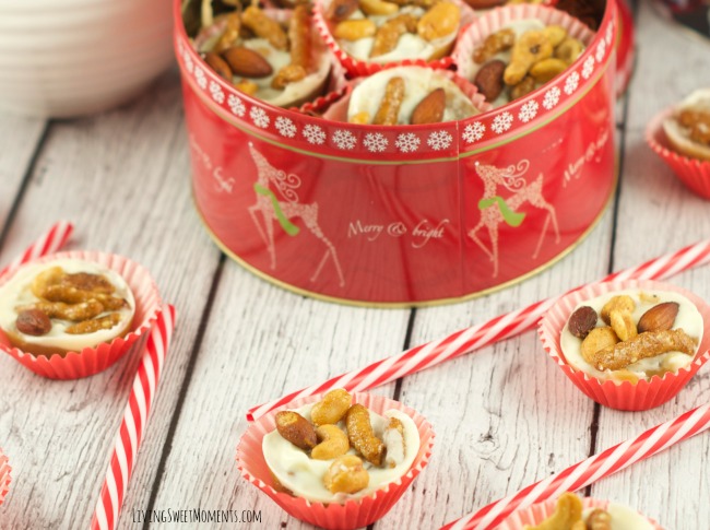 This delicious Holiday Spiced Toffee Recipe has nuts and white chocolate to kick the flavor up a notch. I love to make it in little muffin tins to give out.