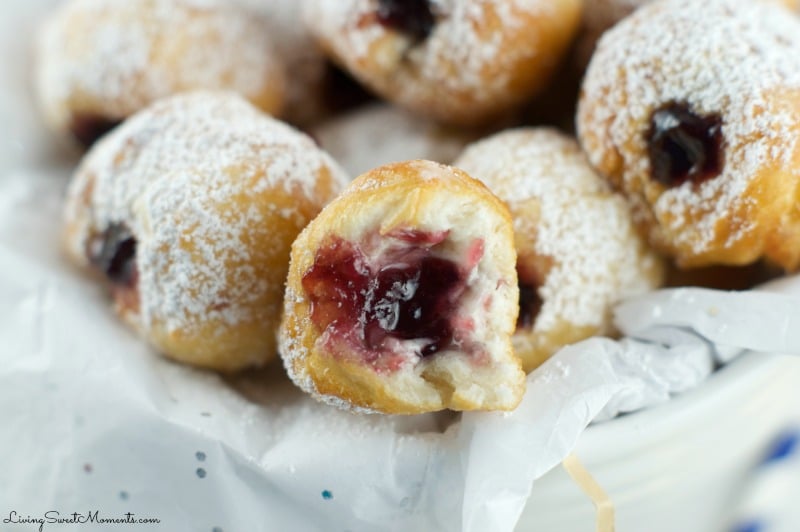 This Quick Jelly Donut Recipe is so easy and delicious! Takes 5 minutes from start to finish and the results are wonderful. Perfect for any celebration.
