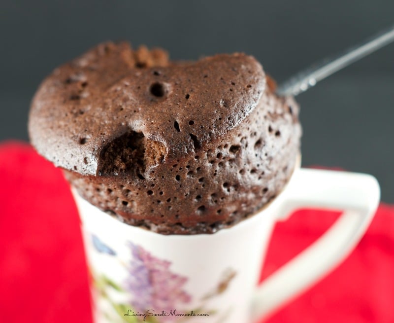 This delicious Microwave Nutella Mug Cake Recipe is made from start to finish in 5 minutes or less. Simple ingredients make this moist, chocolatey cake 