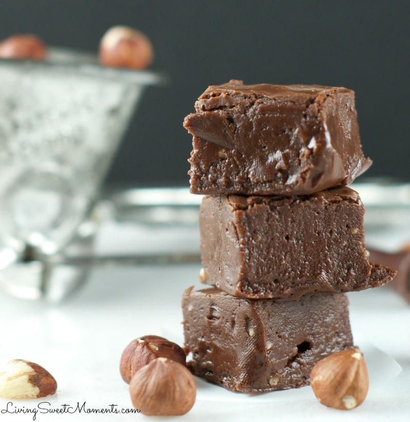 This nutty Nutella Fudge Recipe is easy to make and decadent. Enjoy a soft, chewy texture that melts in your mouth. The perfect gluten free Holiday dessert.