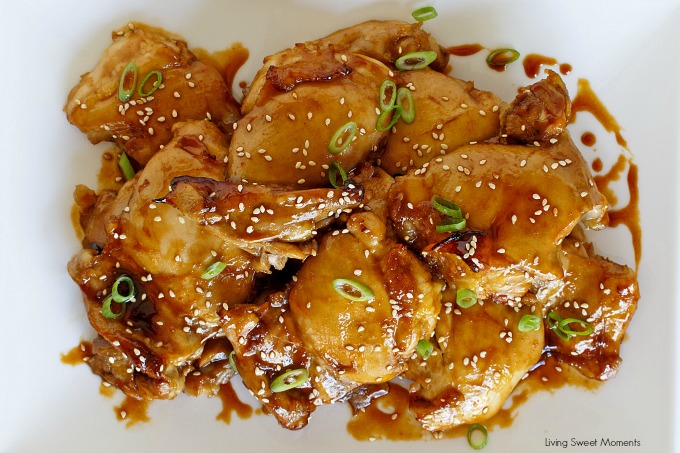 Asian Glazed Chicken Thighs - This easy dinner recipe requires only a few ingredients and is perfect to serve over rice. Perfect quick weeknight dinner idea