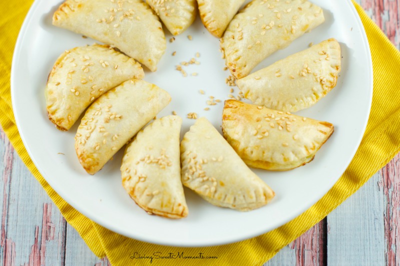 cheese bourekas recipe - So easy to make and delicious. The dough puffs up and becomes extra flaky with a smooth cheese filling that's amazing. Perfect appetizers for entertaining.