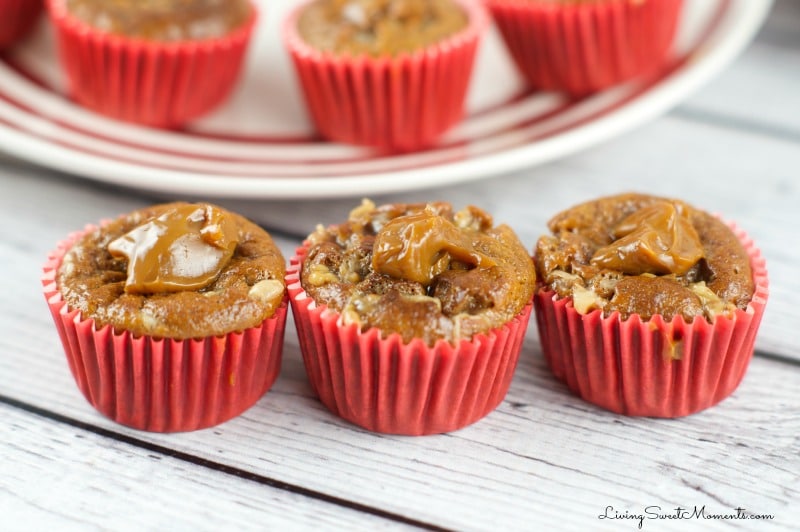 Banana Caramel Muffins - Gluten free muffins made in the blender! Just 5 ingredients are needed to make the moistest and most delicious muffins you will ever try.