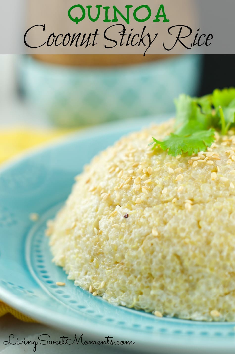 Quinoa Coconut Sticky Rice - It's a delicious combination of Quinoa and Coconut with a "sticky rice" consistency. Delicious and perfect quick side dish to any meal. 