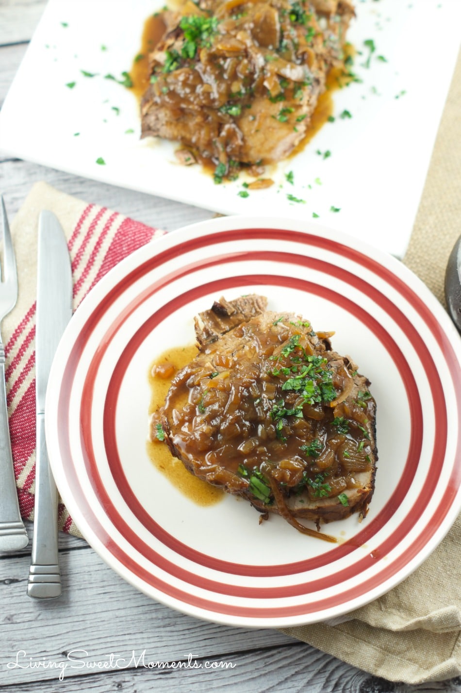 Slow Cooker Balsamic Beef Roast - made with balsamic and coke, this roast (asado negro) is tender, flavorful and very easy to make. Perfect for entertaining.