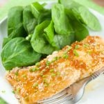 Apricot Glazed Salmon - Just 4 ingredients is all it takes to make this elegant and easy quick weeknight dinner. The Baked Salmon is juice, sweet and tasty.