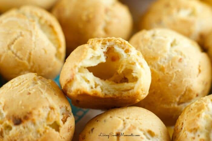 Cheese And Bacon Gougères - easy to make and delicious party appetizer! These little cheese balls do not need a dipping sauce since they hold so much flavor