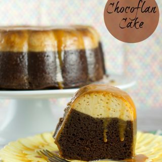 Chocoflan Cake - this easy latin cake is moist and delicious. A combination of flan and chocolate cake with a drizzle of caramel sauce. Perfect dessert.